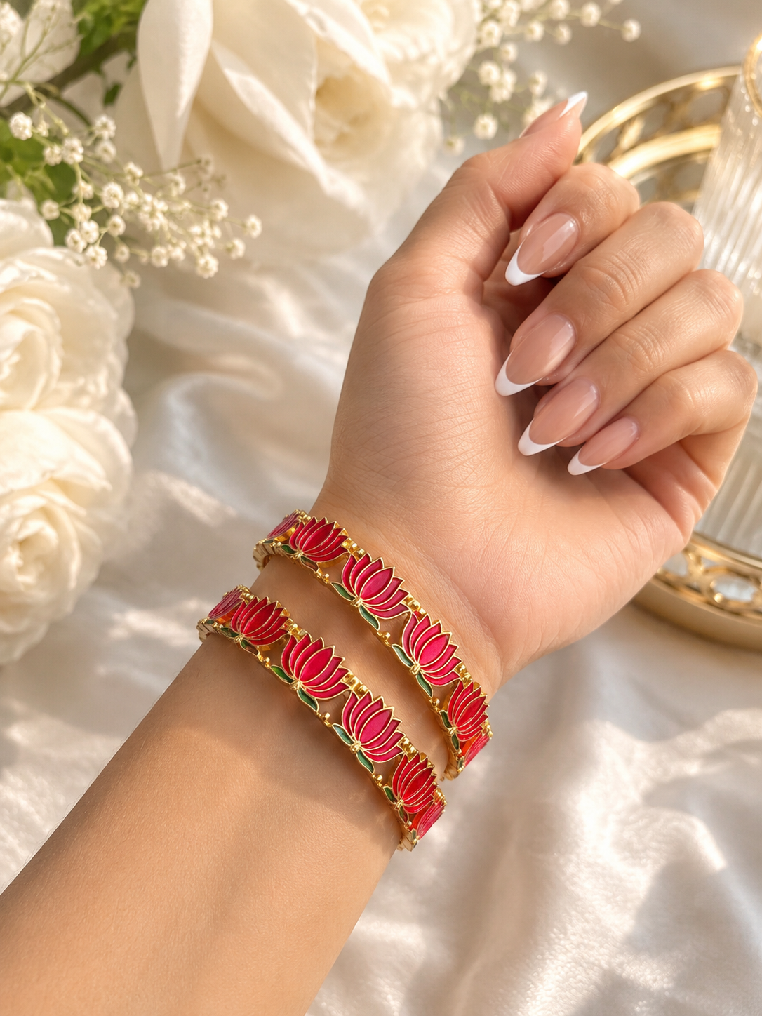 Lotus Bangles-Set of Two