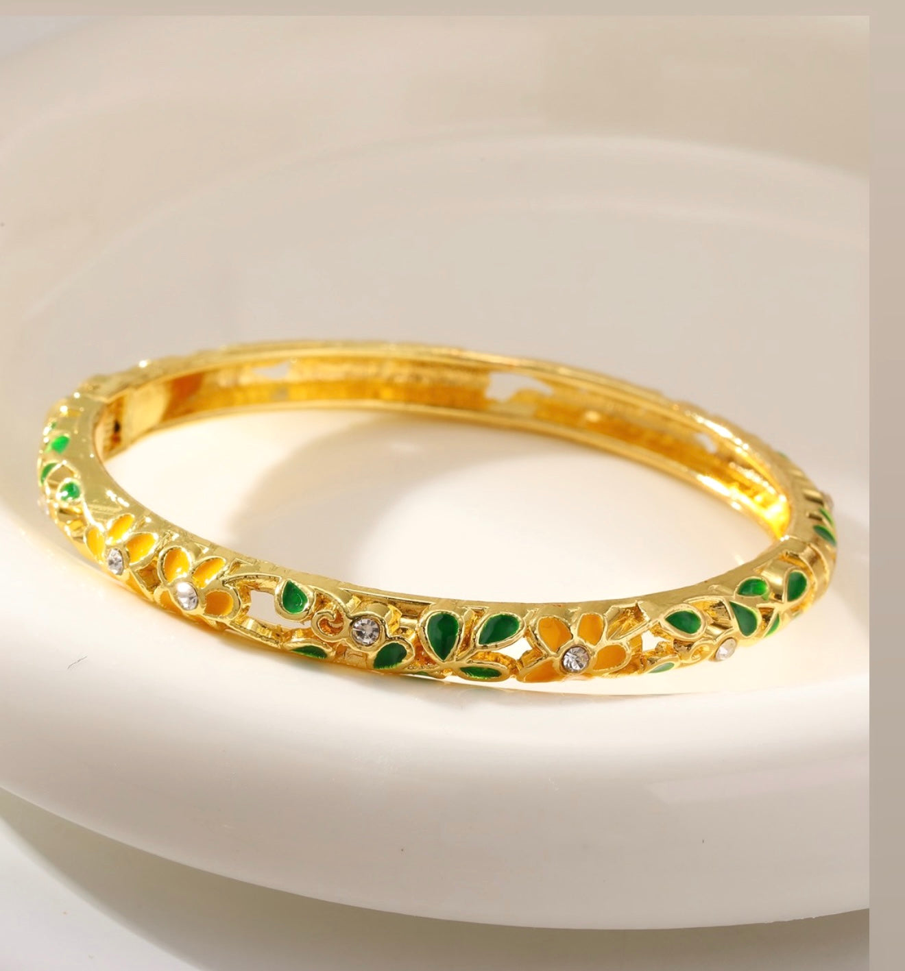 Mariam Openable Enamel Bangle Bracelet