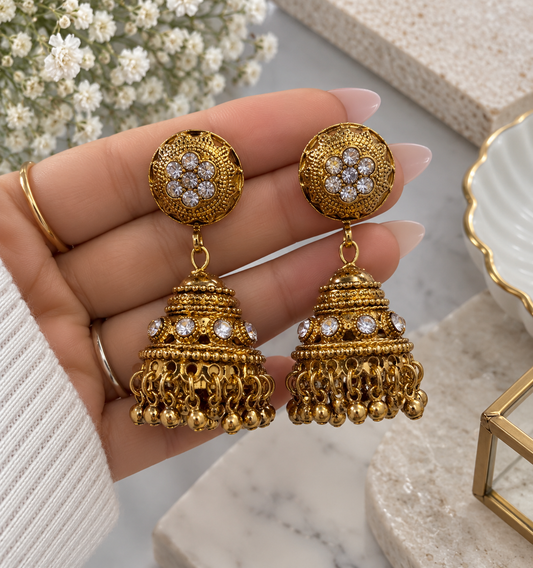 Jas Oxidized Style Jhumkis