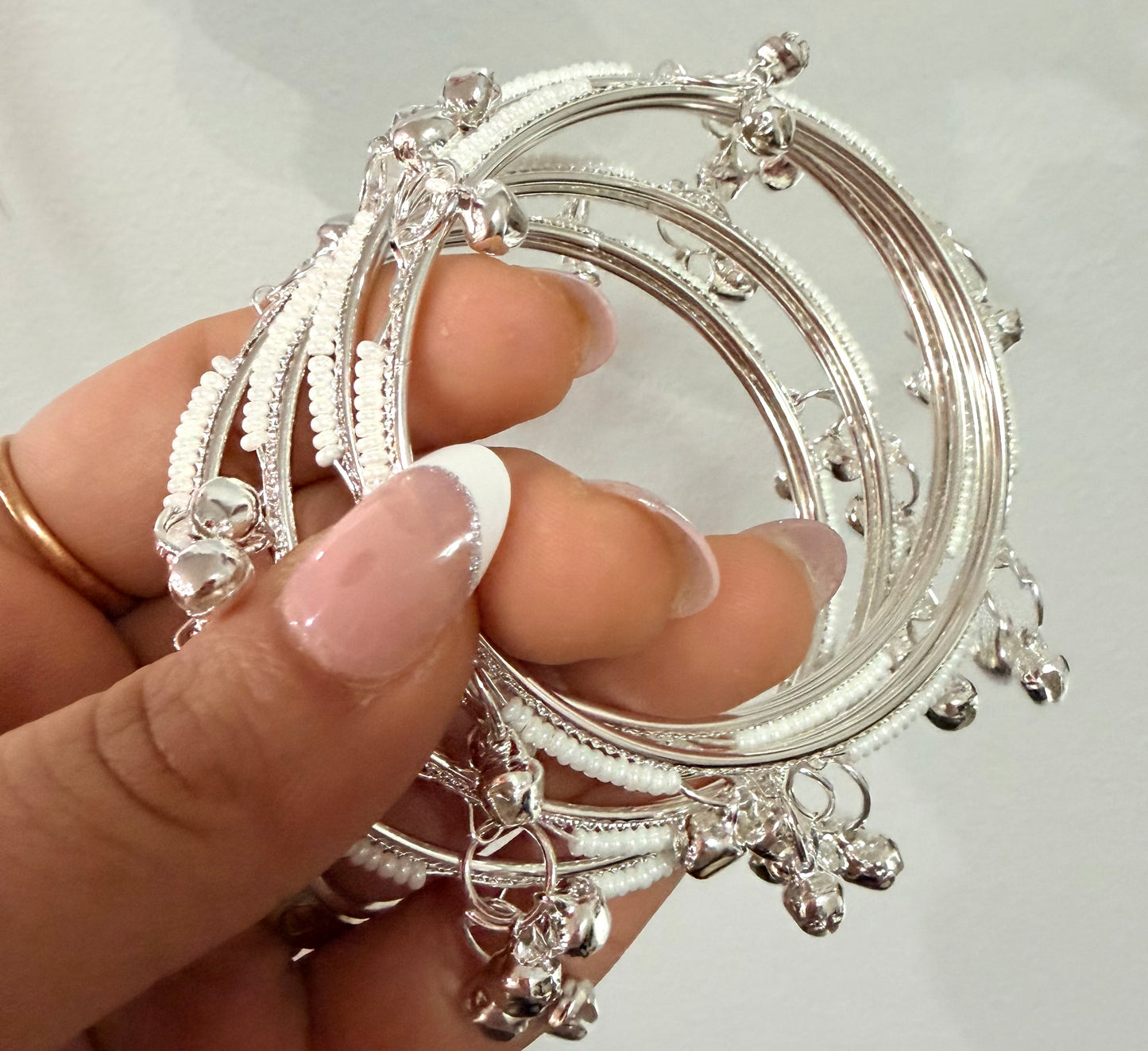 Silver Pearl Kashmiri Bangles