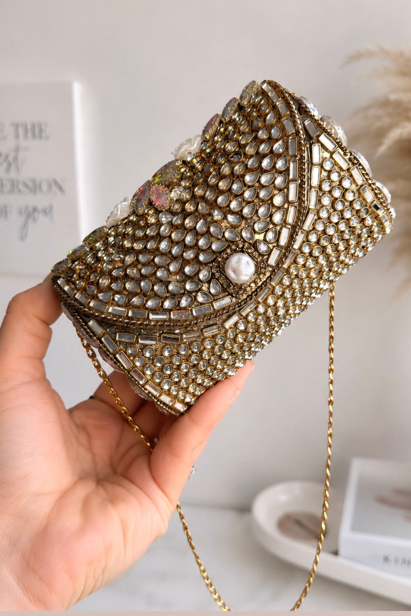 Naina Kundan Mini Clutch