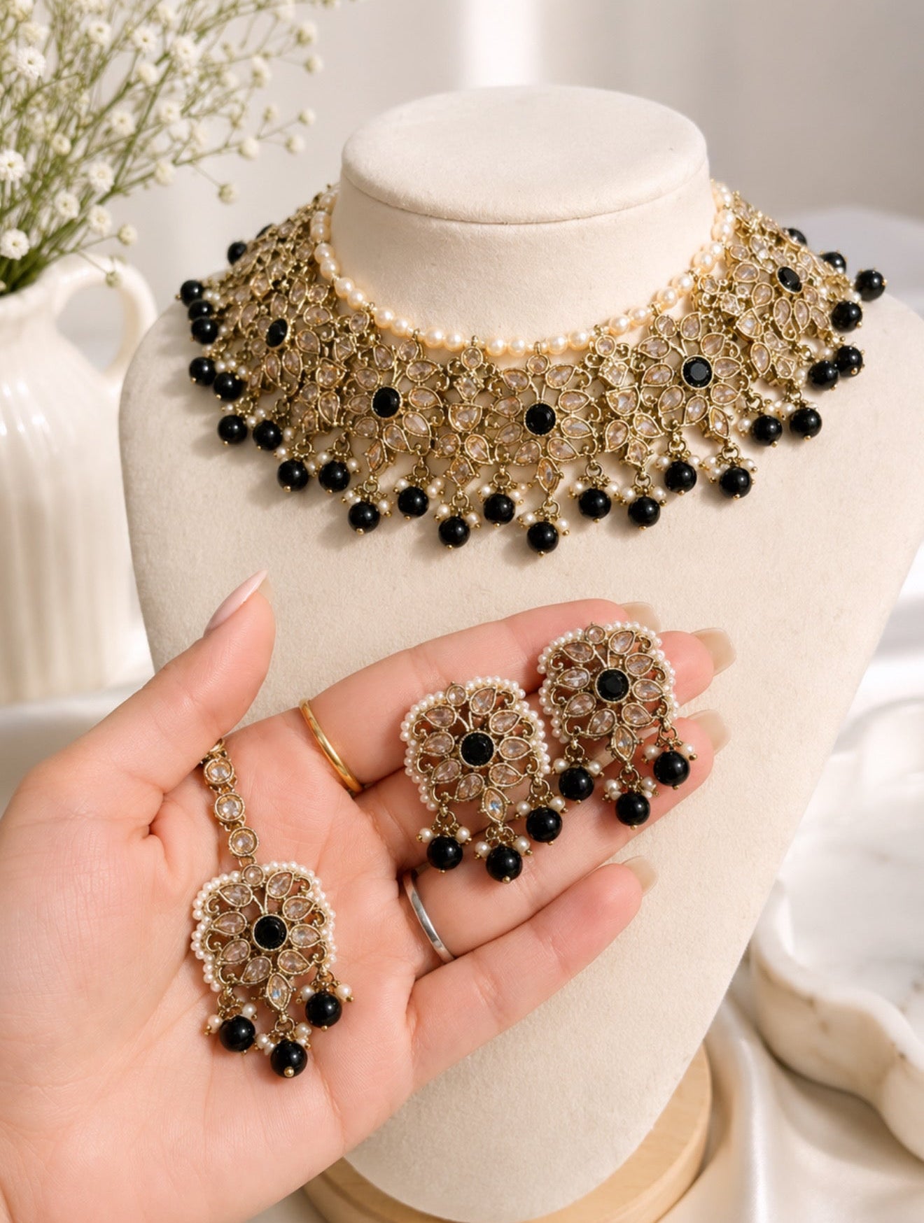 Jasmeet Polki Style Necklace Set
