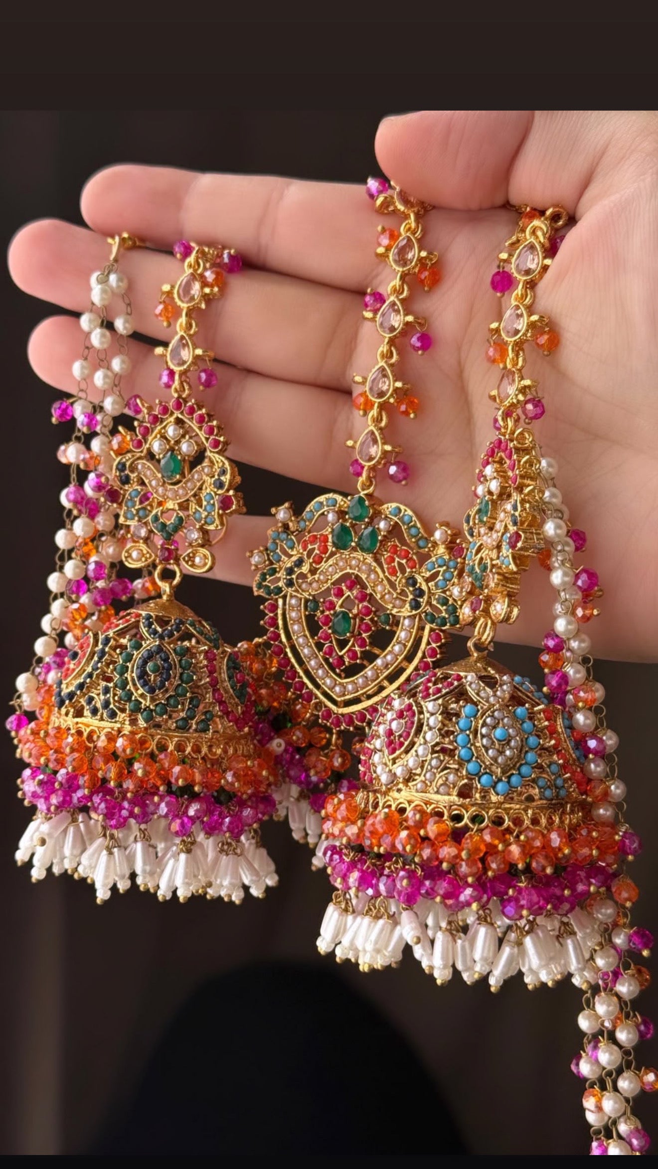 Zara Pakistani Style Sahara Jhumkis and Tikka Set