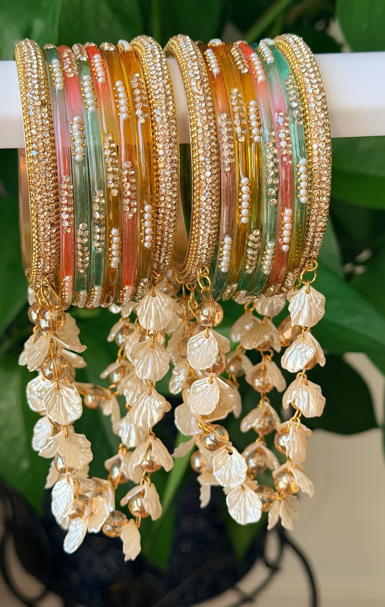 Sumaira Hanging Style Glass Bangle Set