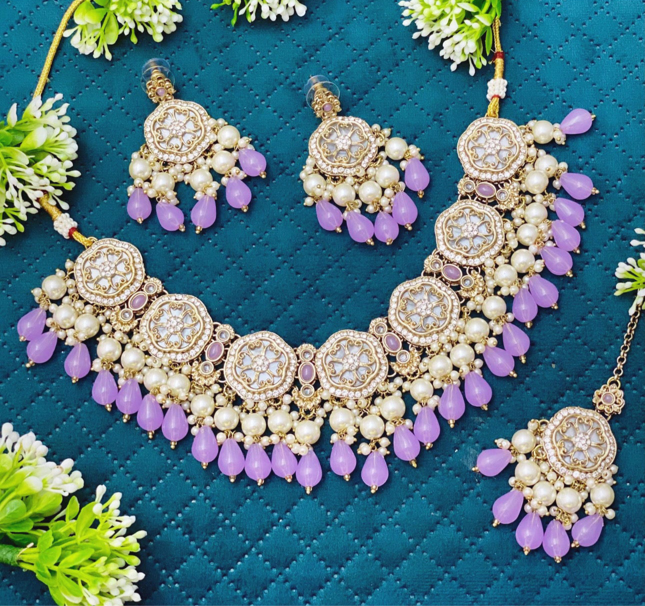 Purple Necklace Set