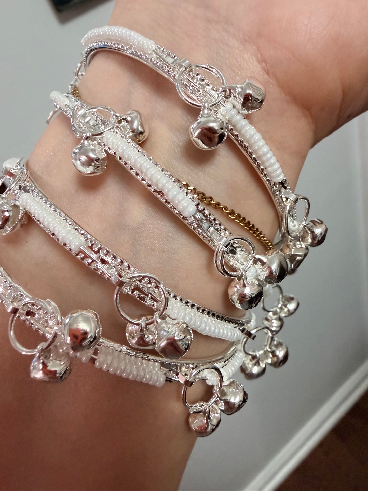 Silver Pearl Kashmiri Bangles