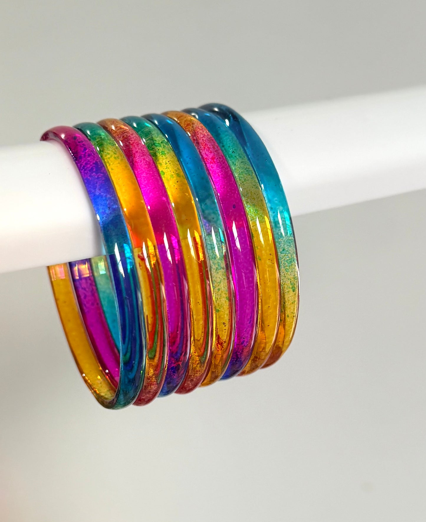 Sophia Glossy Glass Bangle Set