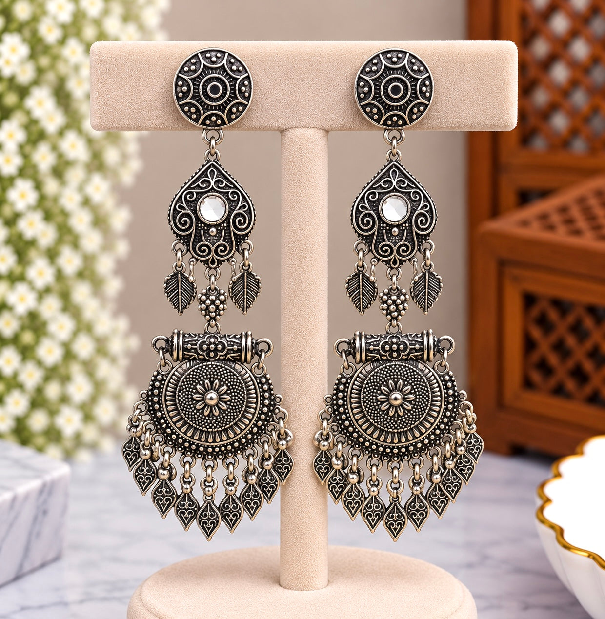 Jas Oxidized Style Earrings