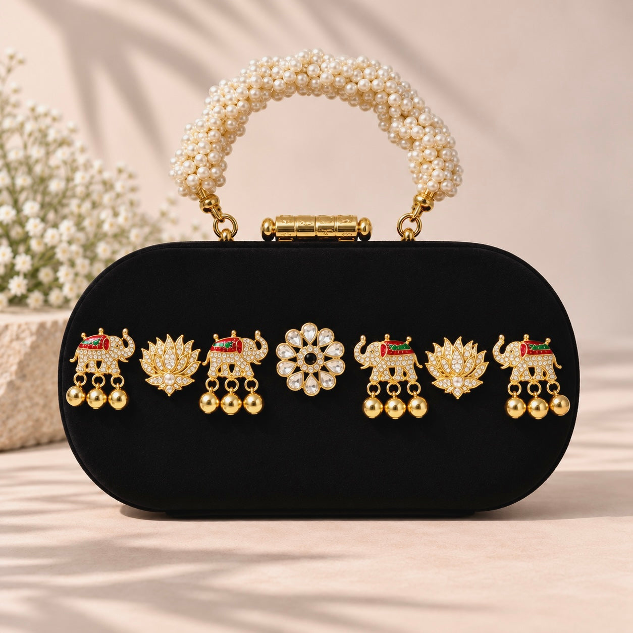 Sabyasachi Kashmiri Style Suede Clutch