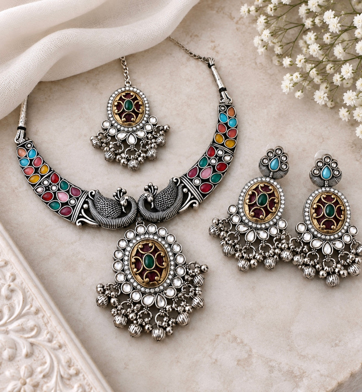 Rashmi Oxidized Necklace Set