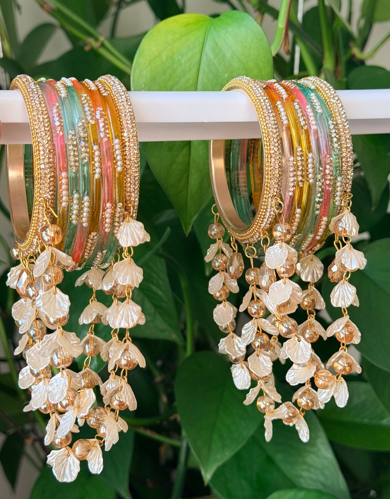 Sumaira Hanging Style Glass Bangle Set