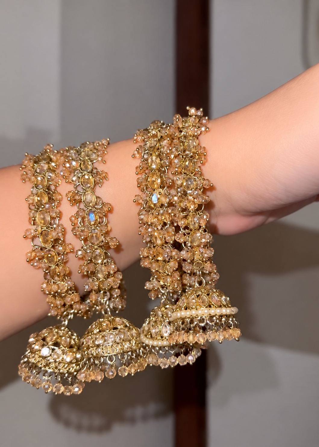 Sanjana Reverse American Diamond Jhumka Bangles-Set of 4