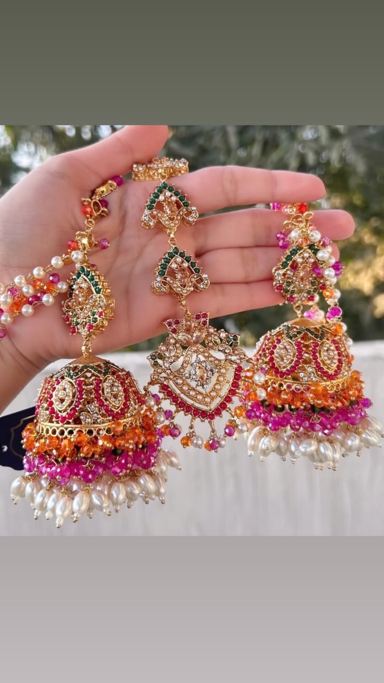 Zara Pakistani Style Sahara Jhumkis and Tikka Set
