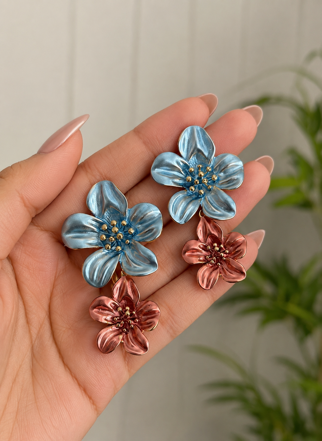 Double Layered Flower Studs