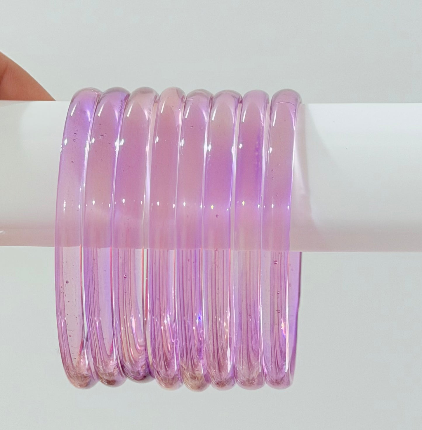 Sophia Glossy Glass Bangle Set