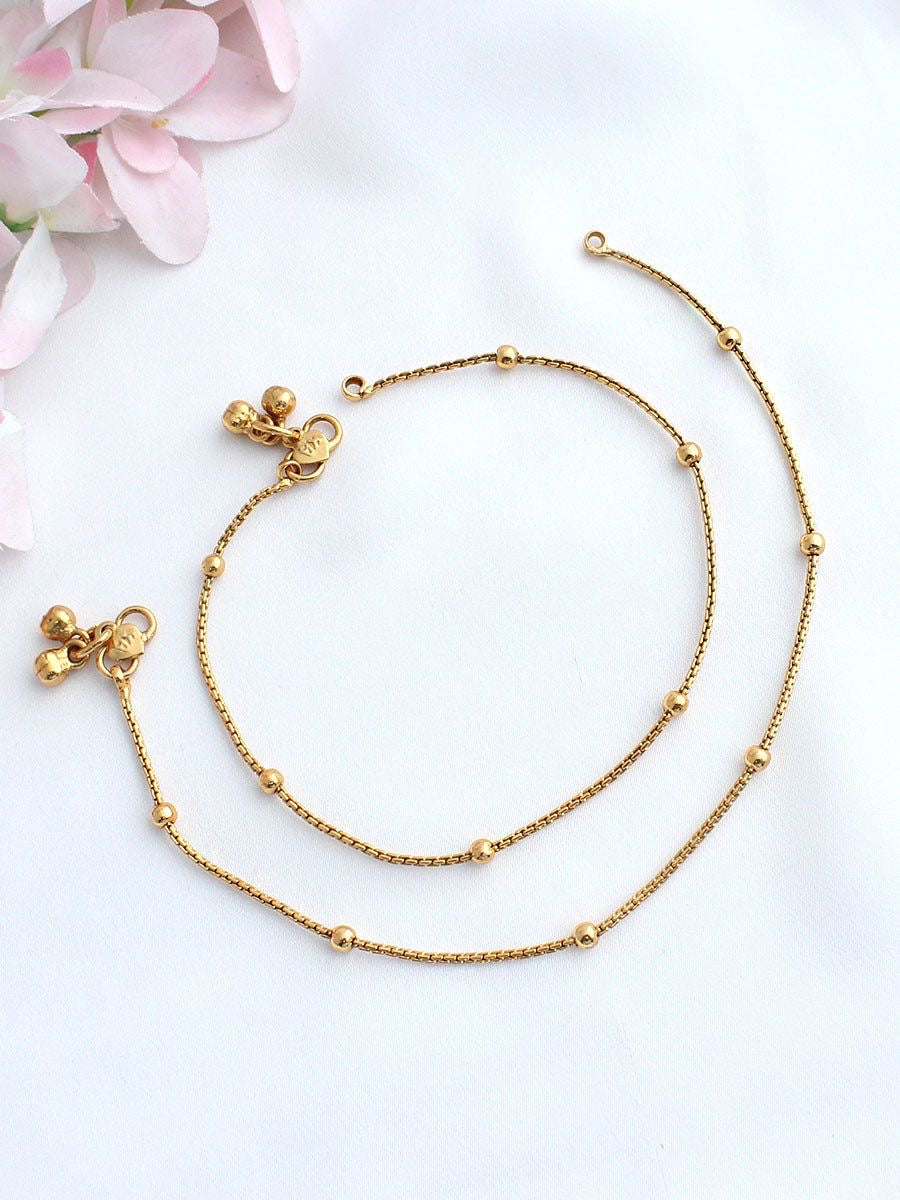 Gold Plated Lightweight Anklets