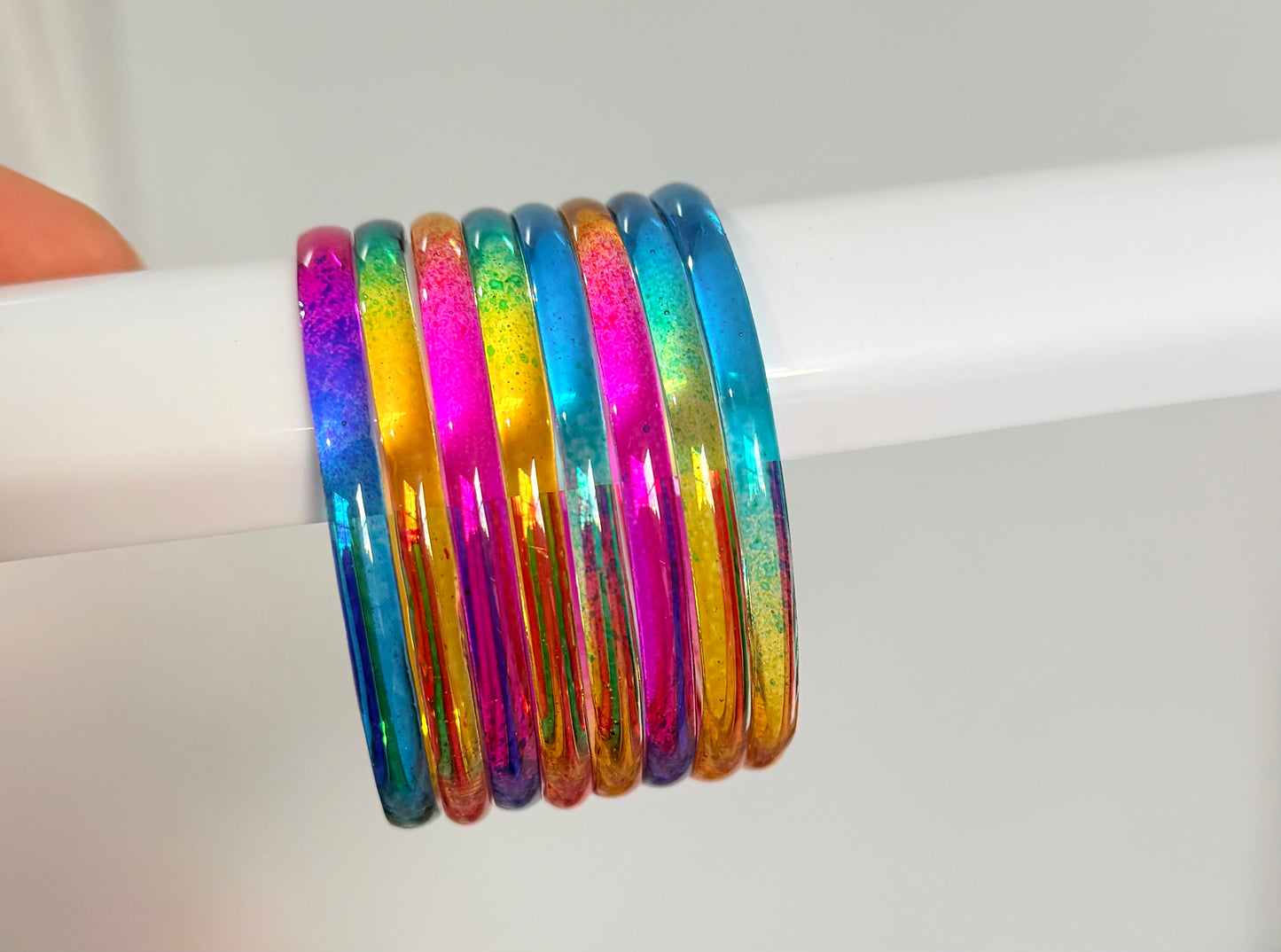 Sophia Glossy Glass Bangle Set