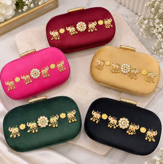 Sabyasachi Kashmiri Style Suede Clutch
