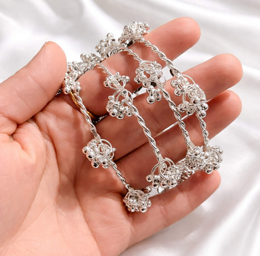 Silver Kashmiri Style Bangle Set