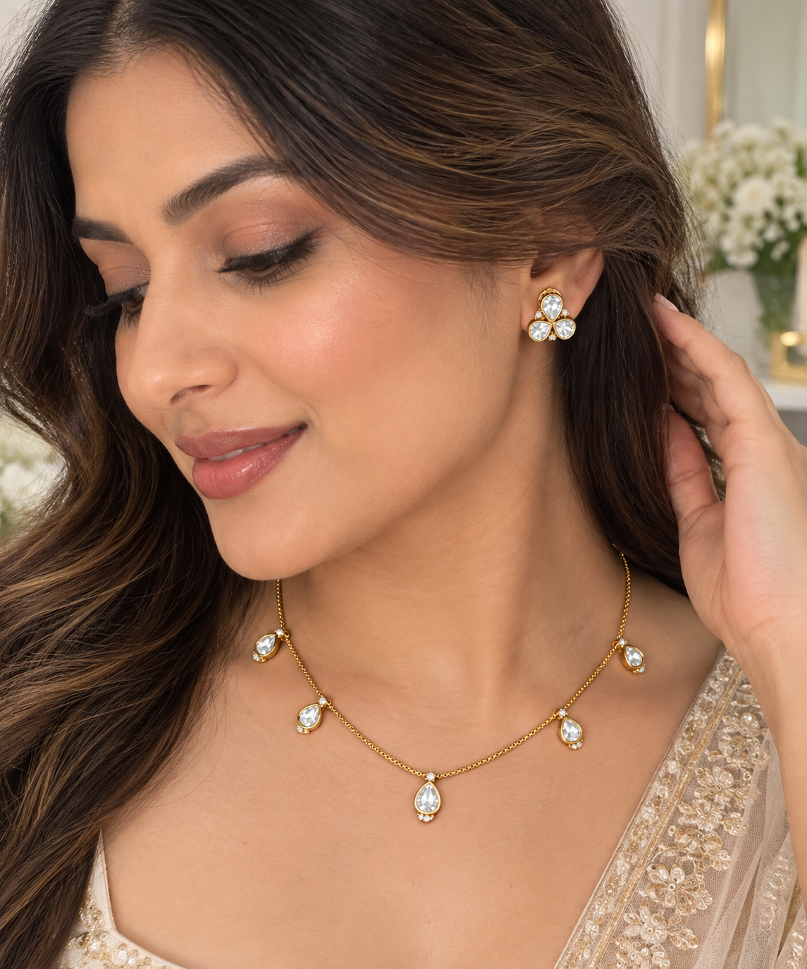Mansi moissanite Pendant Set