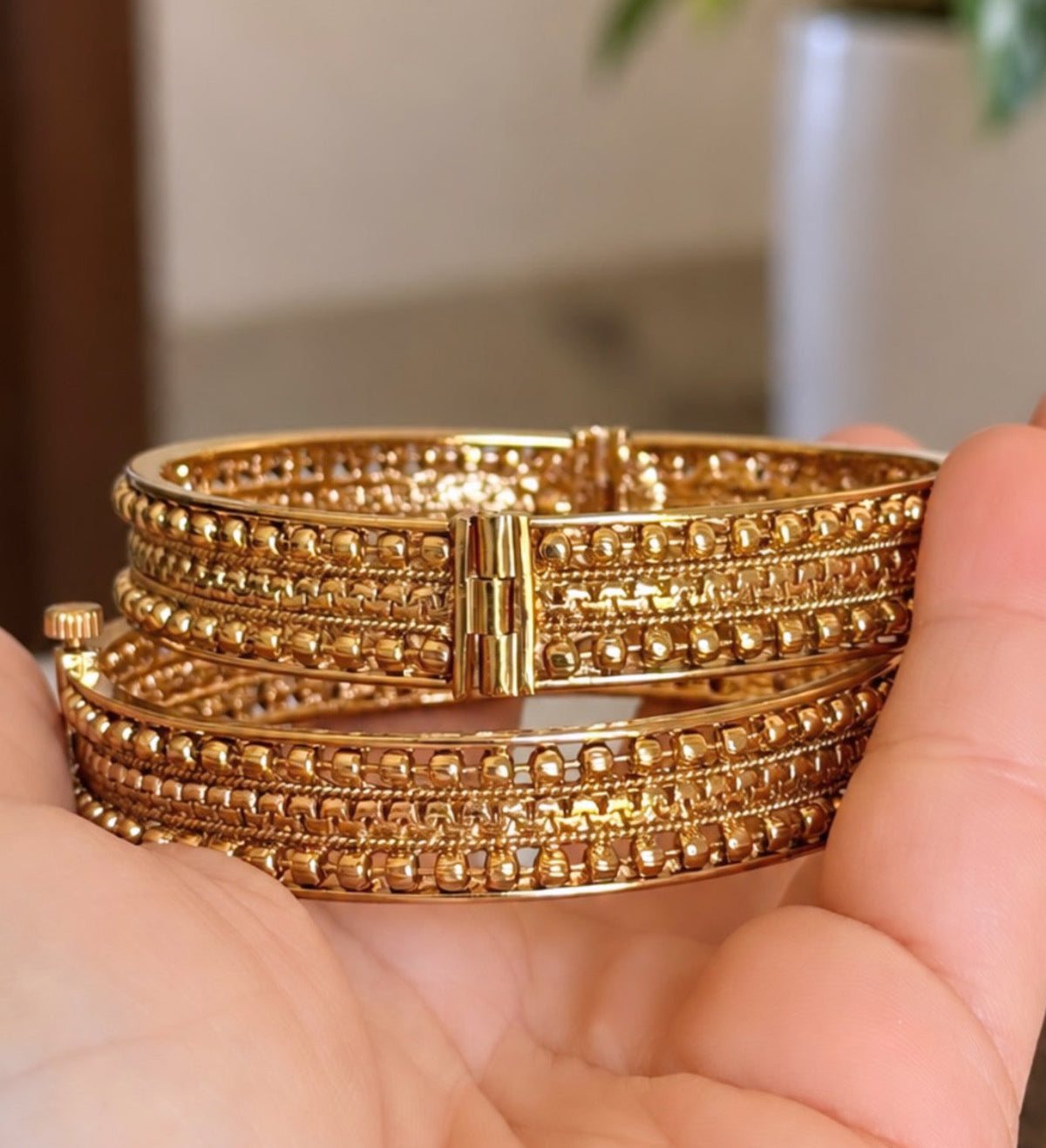 Sunidhi Gold Plated Openable Bangle Set