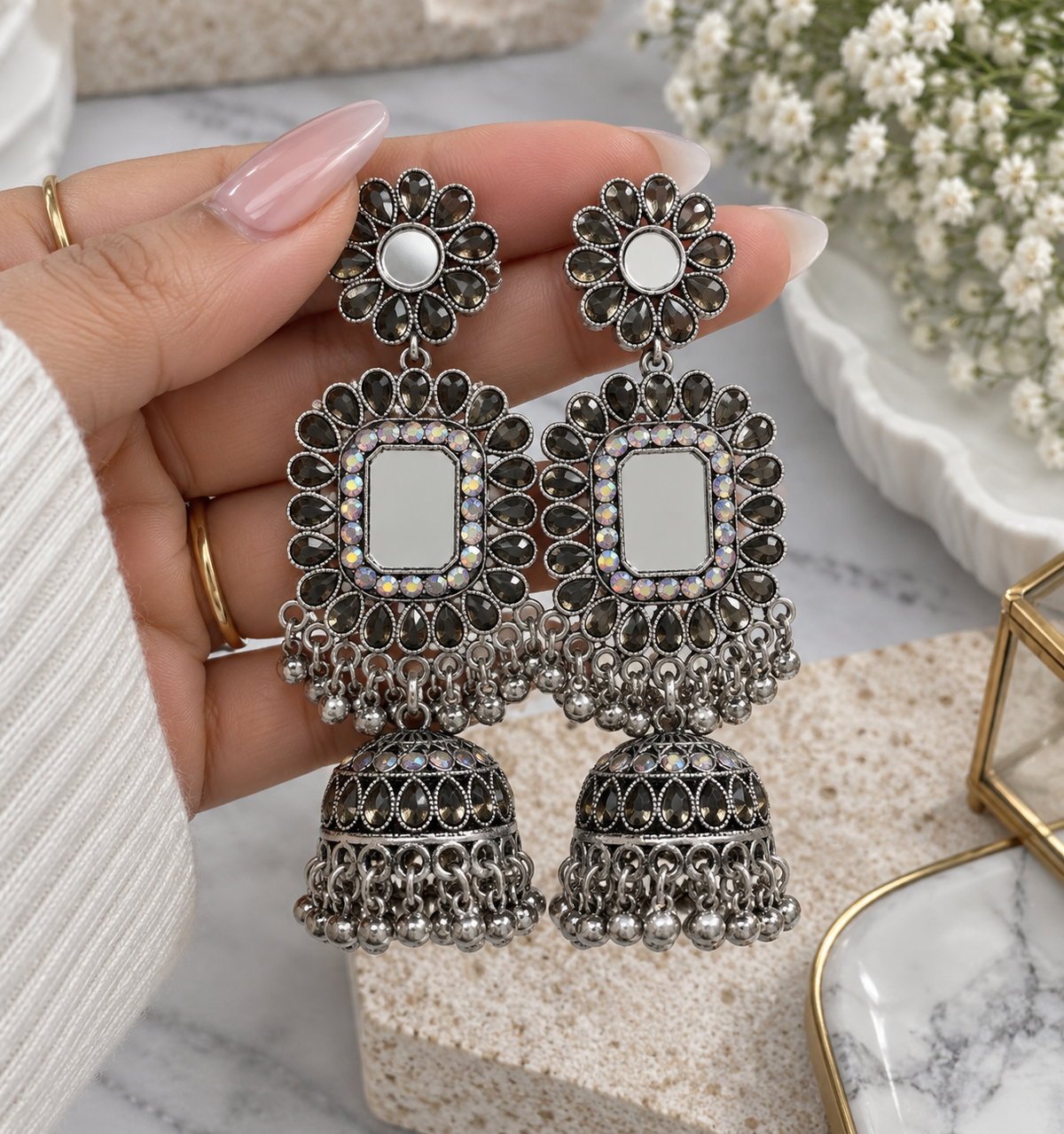 Jas Oxidized Style Earrings