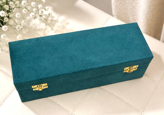 Teal Green Velvet One Rod Bangle Box
