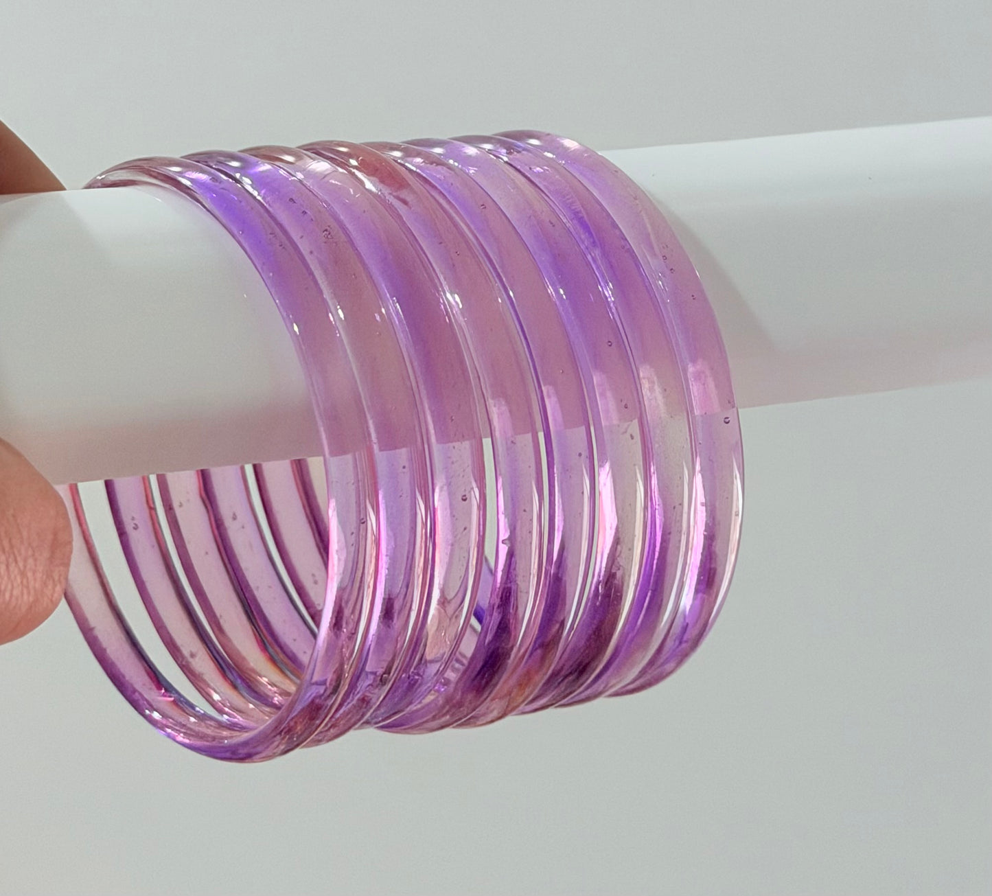 Sophia Glossy Glass Bangle Set