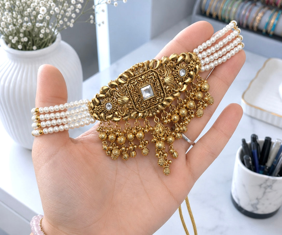 Bani Gold Plated Choker Set
