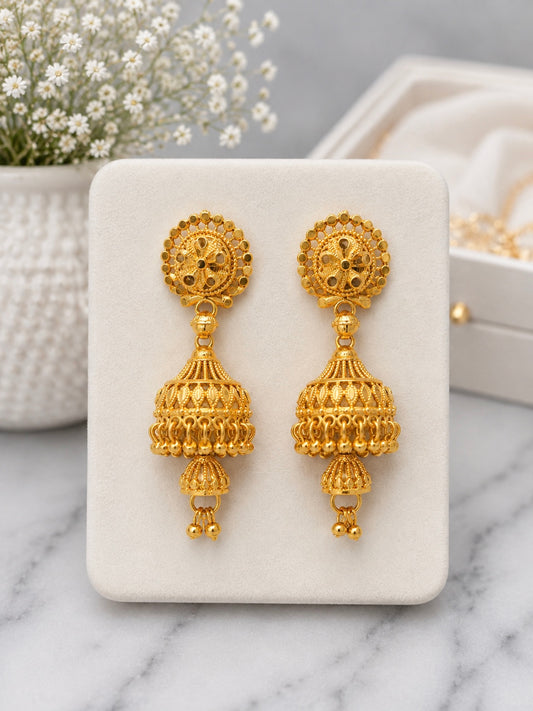 Savreen Gold Plated Jhumkis