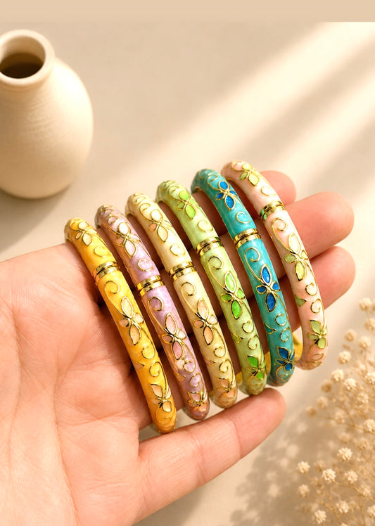Mariam Openable Enamel Bangle Bracelet-One Piece Only