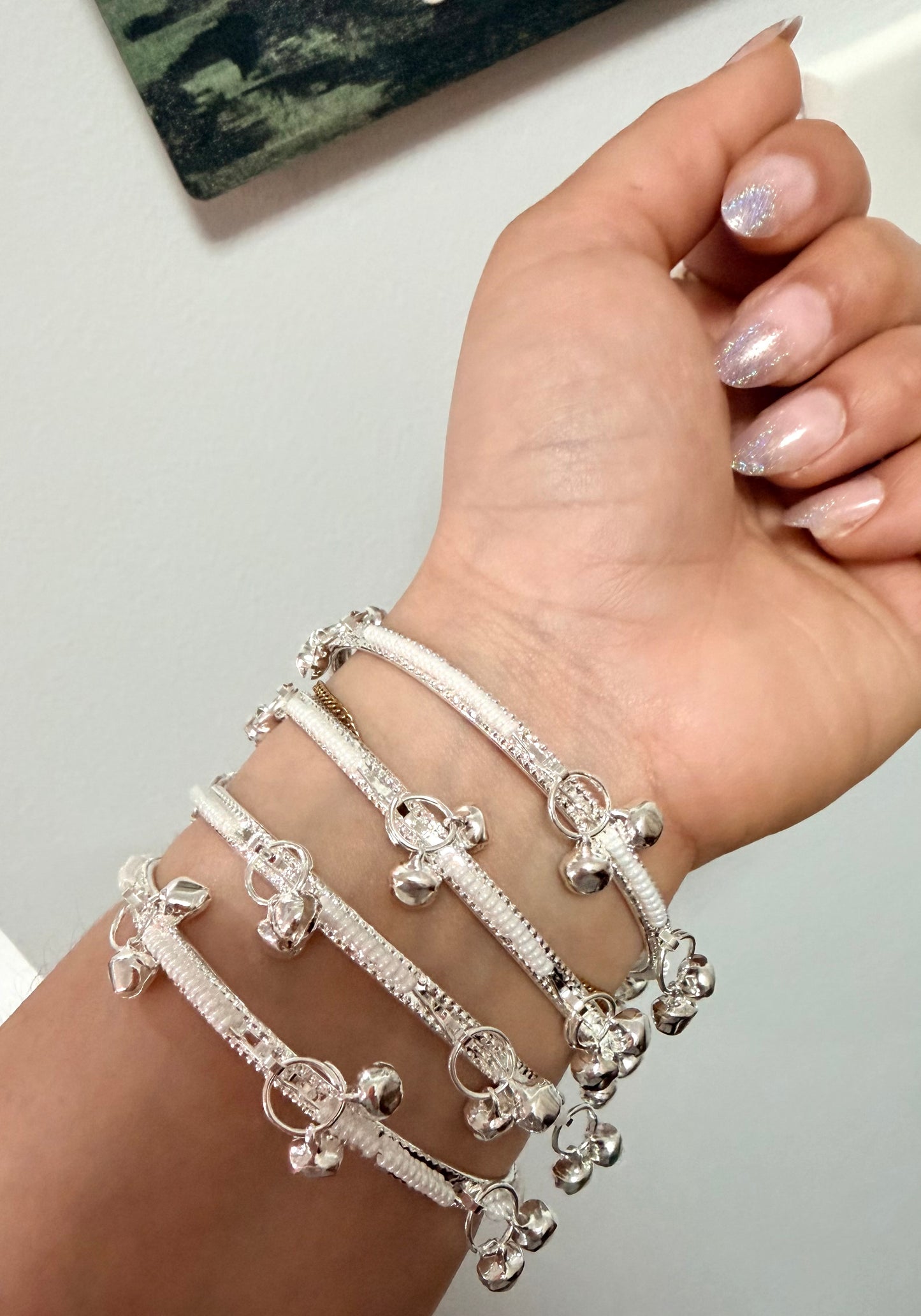 Silver Pearl Kashmiri Bangles