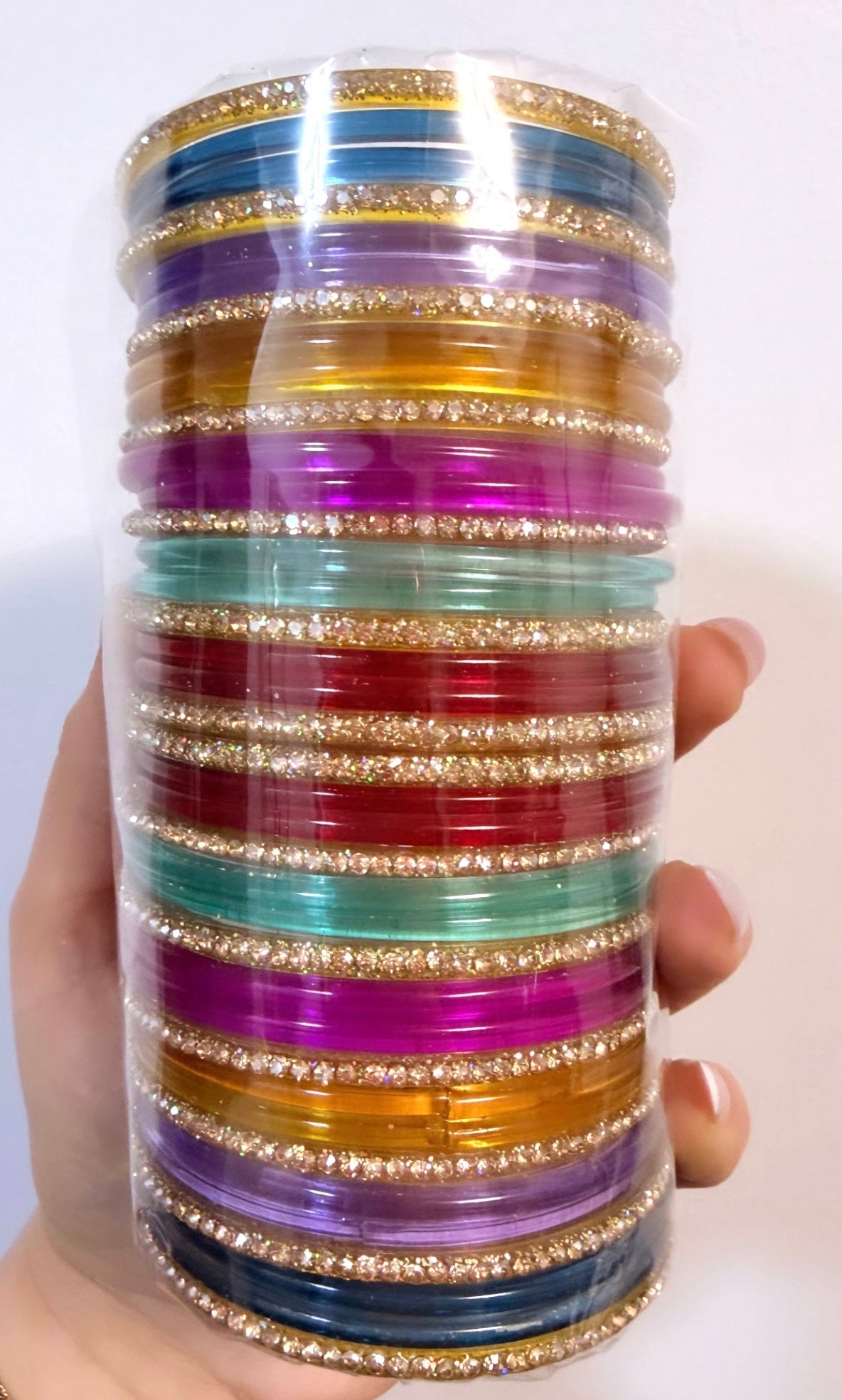 Lilah Multi Color Glass Bangle Set