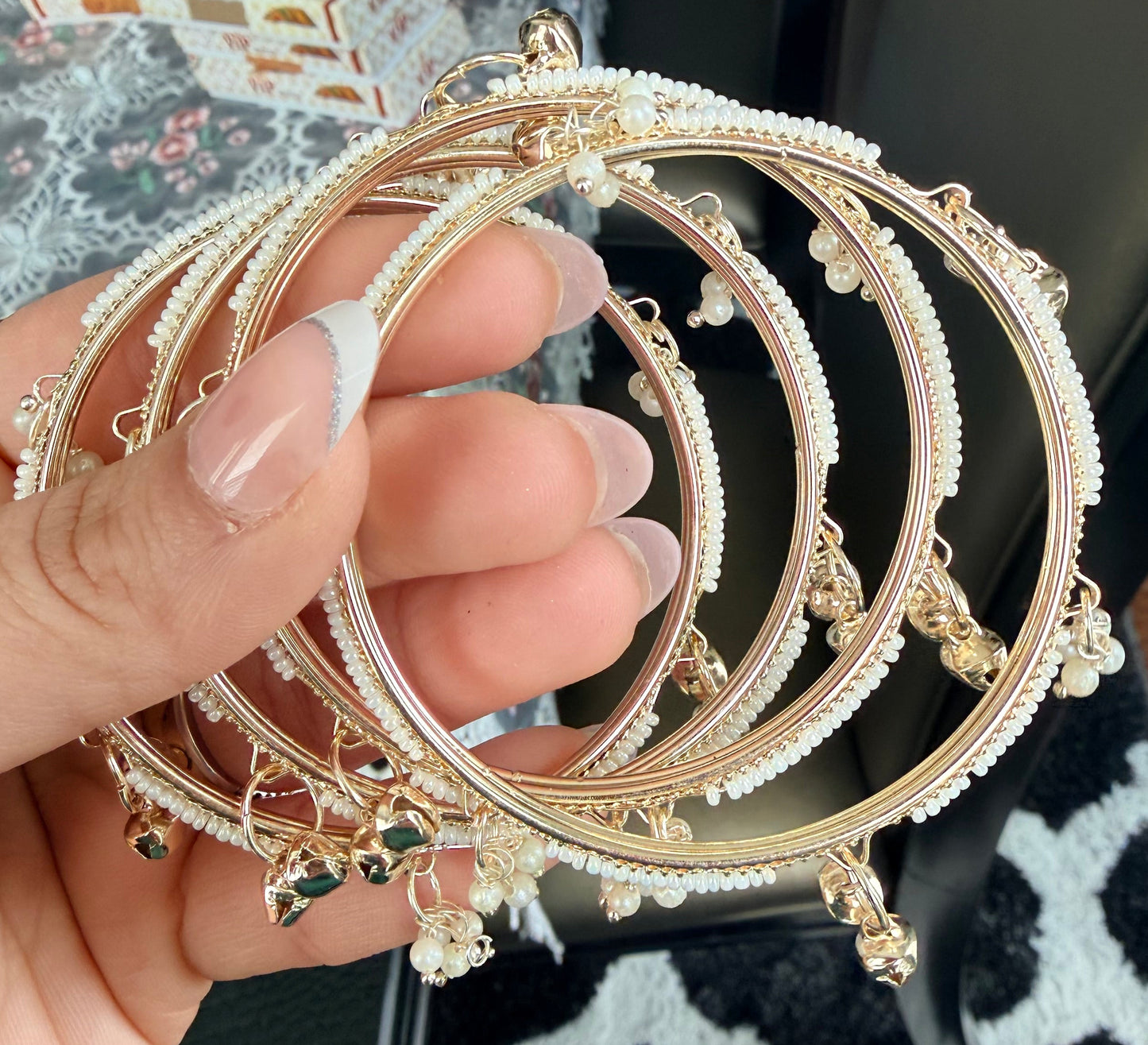 Golden Pearl Kashmiri Bangles