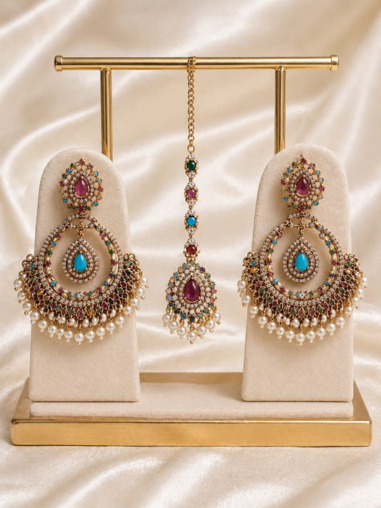 Mahnoor  Earrings & Tikka Set