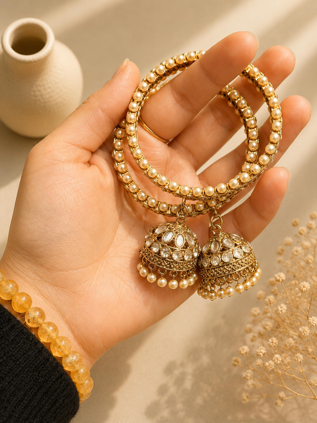 Ashna Pearl Bangle Set