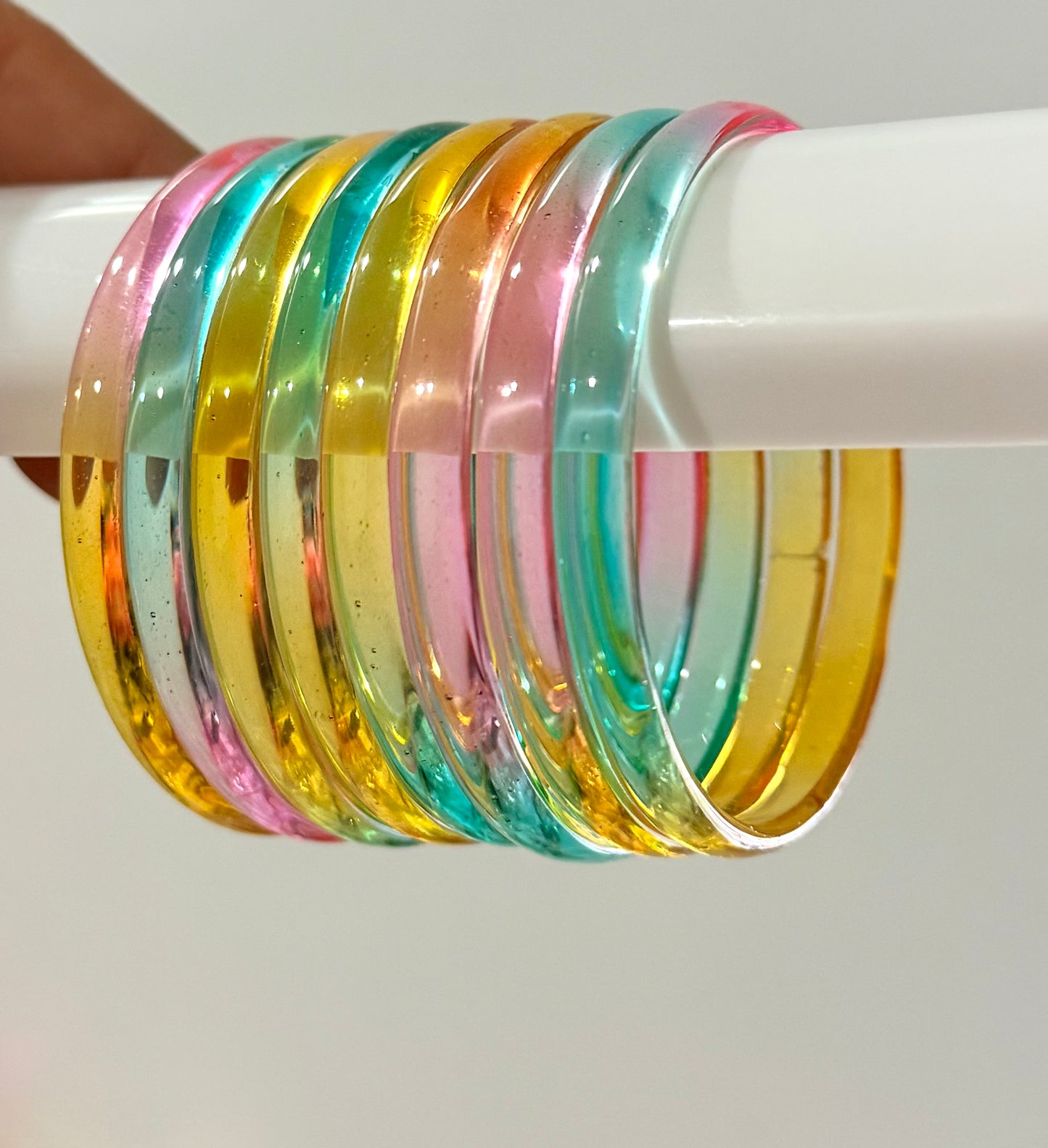 Sophia Glossy Glass Bangle Set