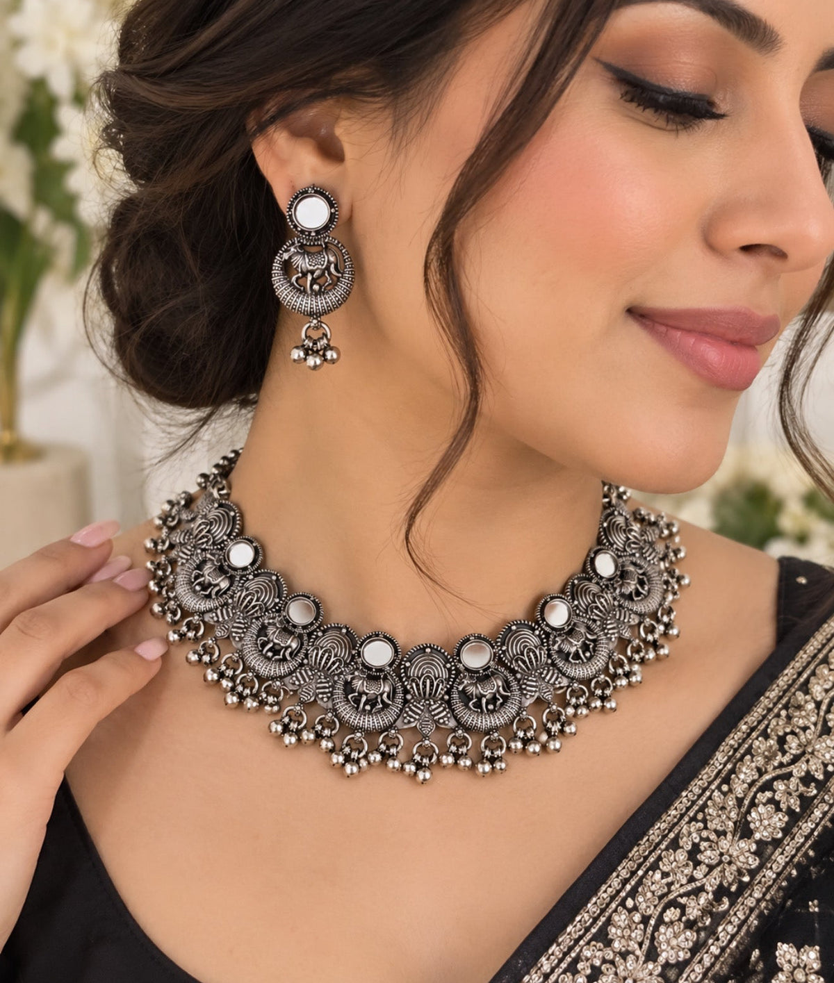 Avni Oxidized Necklace Set
