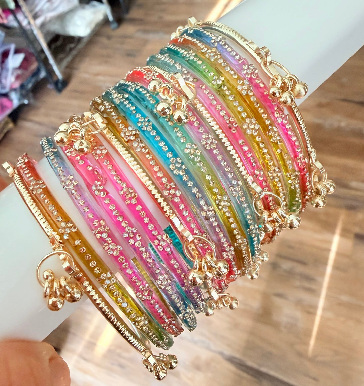 Disha Glass Bangle Set with Kashmiri Bangles