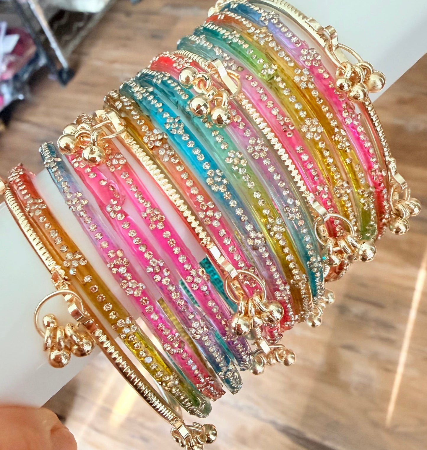 Disha Glass Bangle Set with Kashmiri Bangles