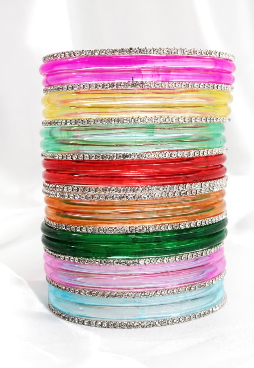 Glossy Glass Bangle Set