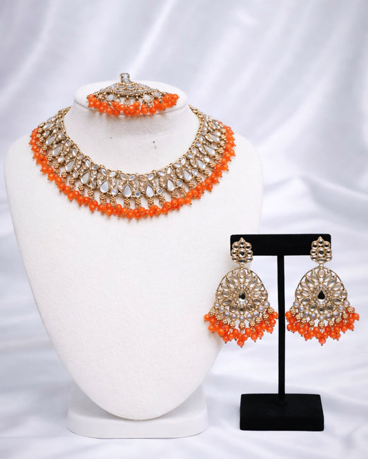 Hira Mirror Necklace Set
