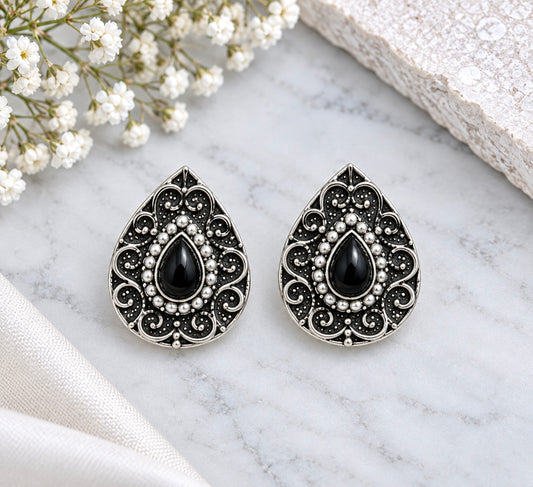 Kiran Oxidized Studs