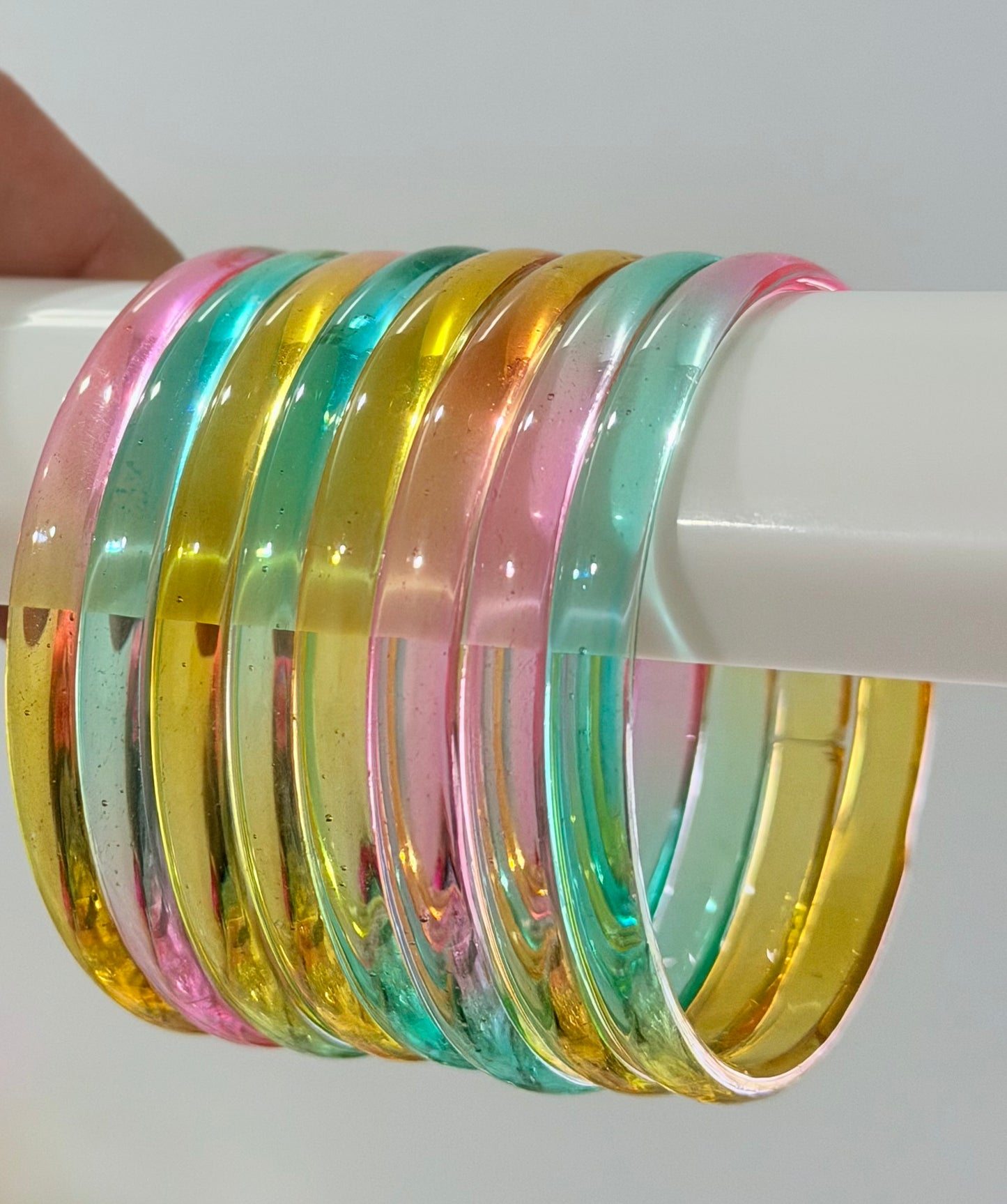 Sophia Glossy Glass Bangle Set