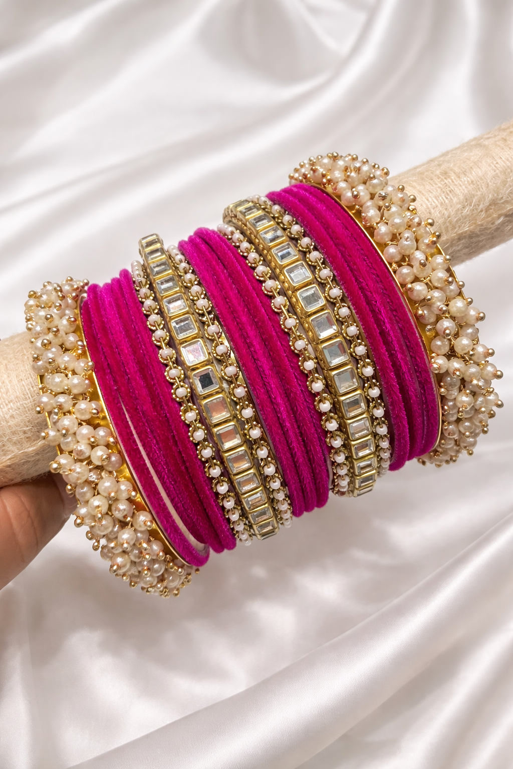 Rashmi Velvet Bangle Set
