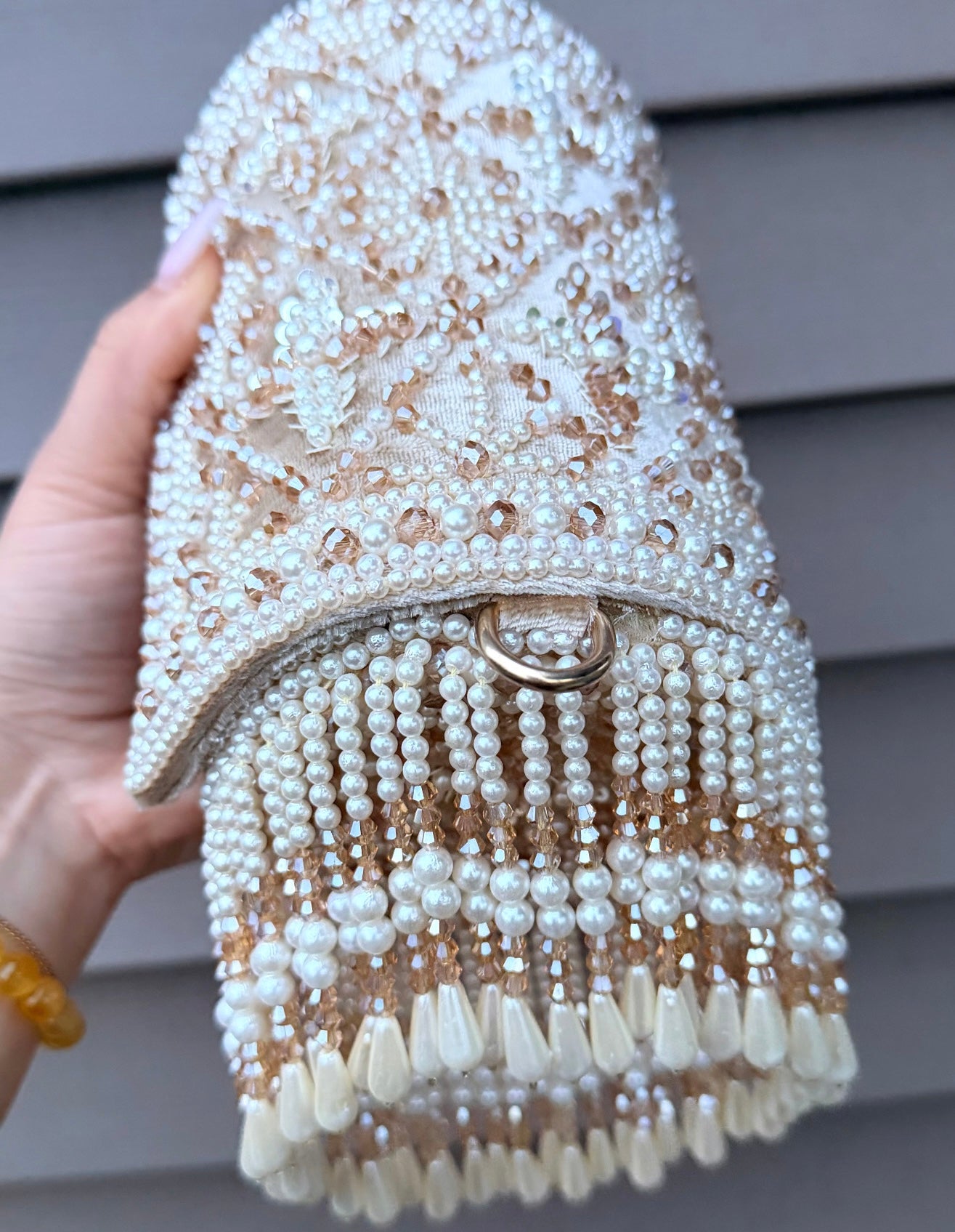 Nia Premiun Quality Pearl Work Handbag