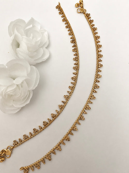 Gold Plated Lightweight Anklets