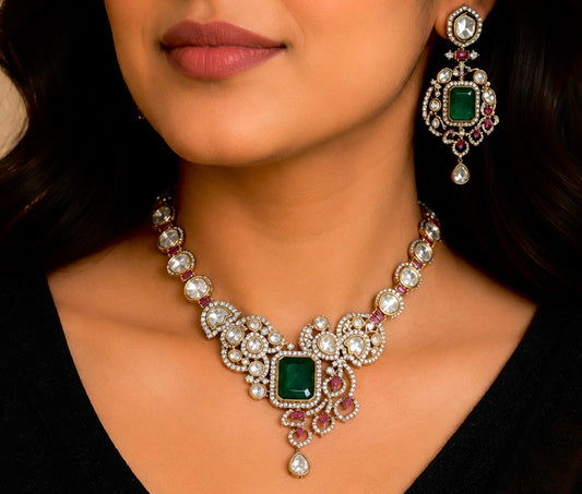 Anushka Sunheri Kundan Necklace Set