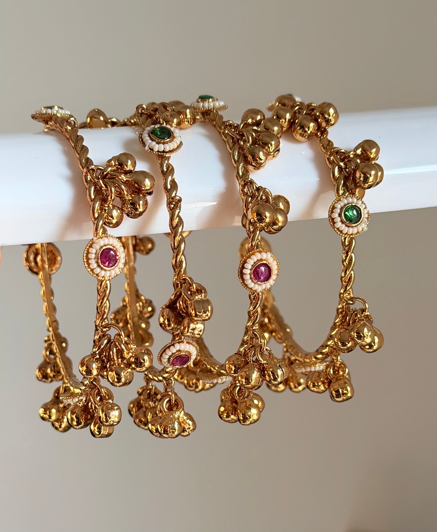 Seerat Premium Gold Plated Kashmiri Bangle Set-Set of 4 Bangles