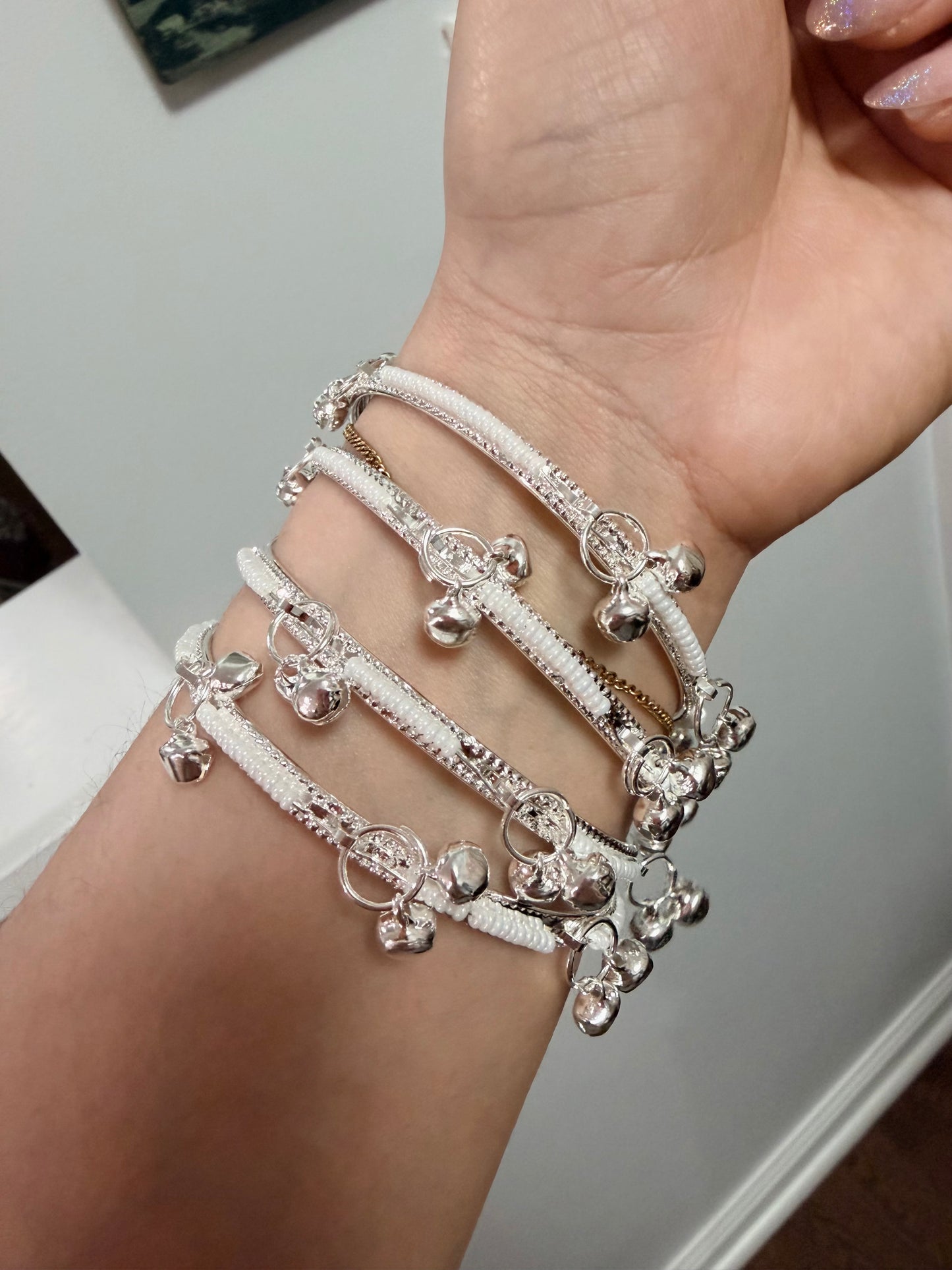 Silver Pearl Kashmiri Bangles